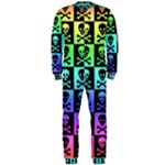 Rainbow Skull Checkerboard OnePiece Jumpsuit (Men) 