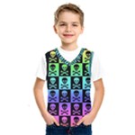 Rainbow Skull Checkerboard Kids  Basketball Tank Top