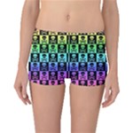 Rainbow Skull Checkerboard Boyleg Bikini Bottoms