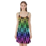 Rainbow Skull Checkerboard Satin Night Slip