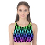 Rainbow Skull Checkerboard Tank Bikini Top