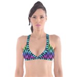 Rainbow Skull Checkerboard Plunge Bikini Top