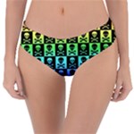 Rainbow Skull Checkerboard Reversible Classic Bikini Bottoms