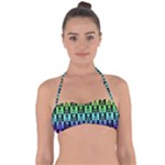 Rainbow Skull Checkerboard Halter Bandeau Bikini Top