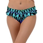 Rainbow Skull Checkerboard Frill Bikini Bottom