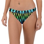 Rainbow Skull Checkerboard Band Bikini Bottom