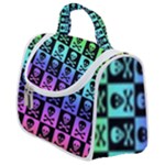 Rainbow Skull Checkerboard Satchel Handbag