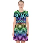 Rainbow Skull Checkerboard Adorable in Chiffon Dress