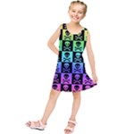 Rainbow Skull Checkerboard Kids  Tunic Dress