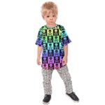 Rainbow Skull Checkerboard Kids  Raglan Tee