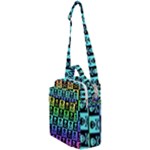 Rainbow Skull Checkerboard Crossbody Day Bag