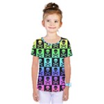 Rainbow Skull Checkerboard Kids  One Piece Tee