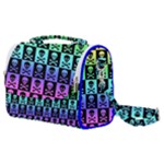 Rainbow Skull Checkerboard Satchel Shoulder Bag