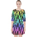 Rainbow Skull Checkerboard Pocket Dress