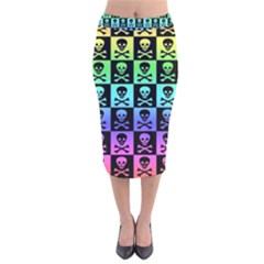 Velvet Midi Pencil Skirt 