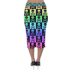 Velvet Midi Pencil Skirt 
