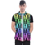 Rainbow Skull Checkerboard Men s Puffer Vest