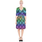 Rainbow Skull Checkerboard Wrap Up Cocktail Dress