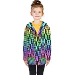 Rainbow Skull Checkerboard Kids  Double Breasted Button Coat