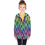 Rainbow Skull Checkerboard Kids  Double Breasted Button Coat