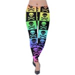 Rainbow Skull Checkerboard Velvet Leggings