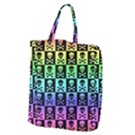 Rainbow Skull Checkerboard Giant Grocery Tote