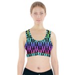 Rainbow Skull Checkerboard Sports Bra With Pocket