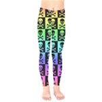 Rainbow Skull Checkerboard Kids  Leggings
