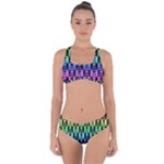 Rainbow Skull Checkerboard Criss Cross Bikini Set