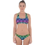 Rainbow Skull Checkerboard Cross Back Hipster Bikini Set