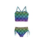 Rainbow Skull Checkerboard Girls  Tankini Swimsuit