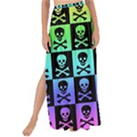 Rainbow Skull Checkerboard Maxi Chiffon Tie-Up Sarong
