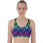 Rainbow Skull Checkerboard Back Weave Sports Bra