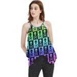Rainbow Skull Checkerboard Flowy Camisole Tank Top
