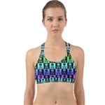 Rainbow Skull Checkerboard Back Web Sports Bra