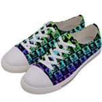 Rainbow Skull Checkerboard Men s Low Top Canvas Sneakers