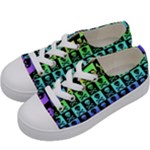 Rainbow Skull Checkerboard Kids  Low Top Canvas Sneakers