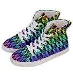 Rainbow Skull Checkerboard Men s Hi-Top Skate Sneakers