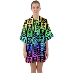 Half Sleeve Satin Kimono  