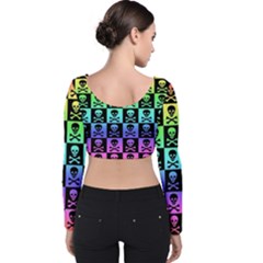 Velvet Long Sleeve Crop Top 