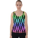 Rainbow Skull Checkerboard Velvet Tank Top