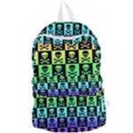 Rainbow Skull Checkerboard Foldable Lightweight Backpack