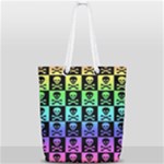 Rainbow Skull Checkerboard Full Print Rope Handle Tote (Small)