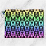 Rainbow Skull Checkerboard Canvas Cosmetic Bag (XXL)