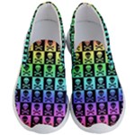 Rainbow Skull Checkerboard Men s Lightweight Slip Ons