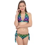 Rainbow Skull Checkerboard Tie It Up Bikini Set
