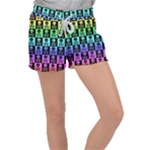Rainbow Skull Checkerboard Velour Lounge Shorts