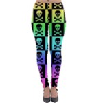 Rainbow Skull Checkerboard Lightweight Velour Leggings