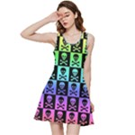 Rainbow Skull Checkerboard Inside Out Racerback Dress
