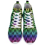 Rainbow Skull Checkerboard Men s Lightweight High Top Sneakers